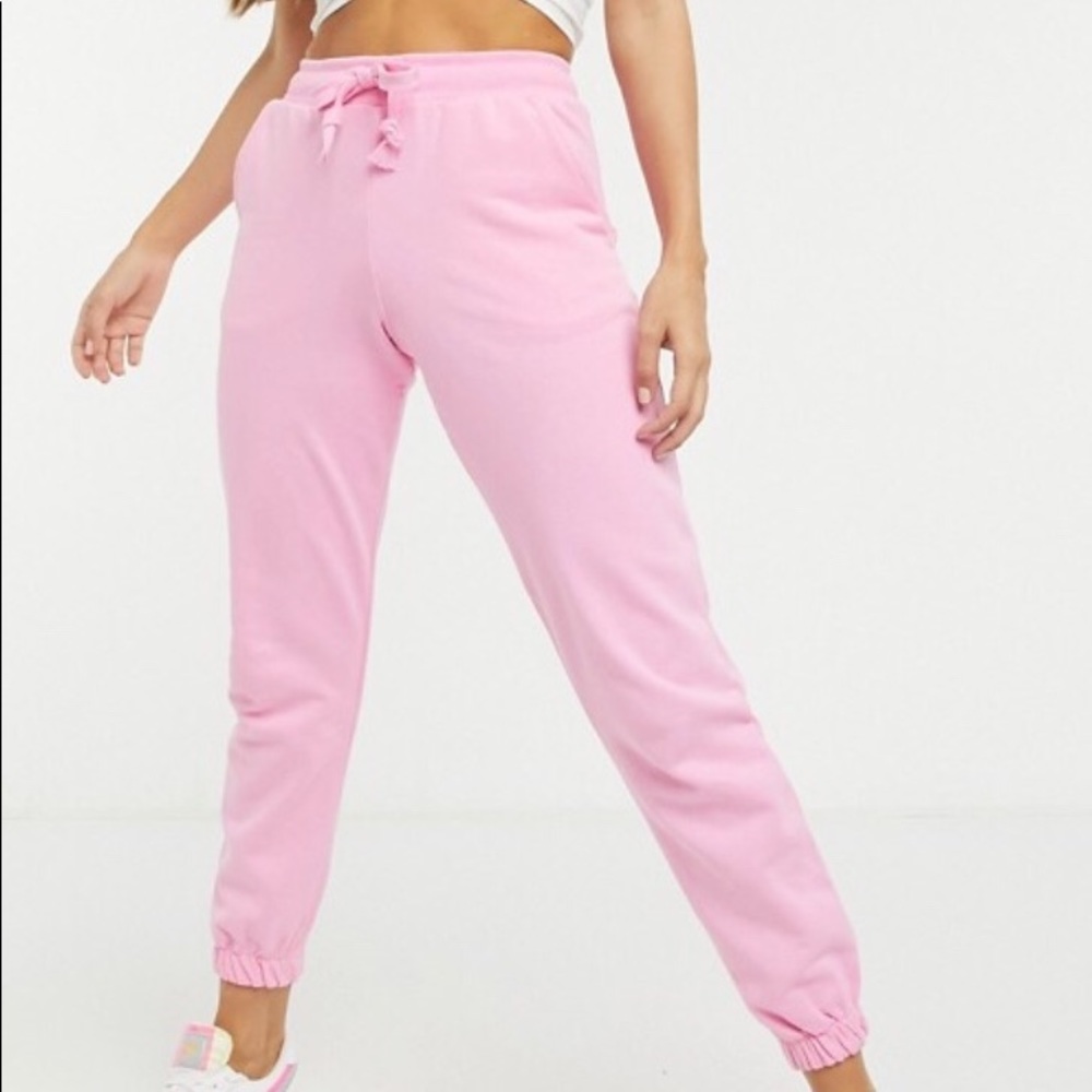 Bubblegum Pink cinched sweatpants
